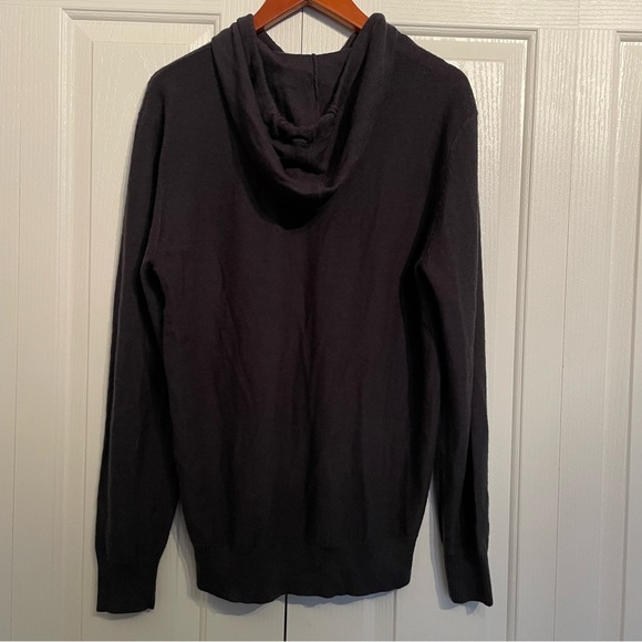 Cozy RVCA knit hooded long sleeve shirt, dark grey, size L - Picture 4 of 11